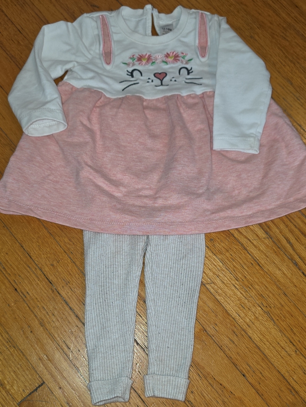 George Girls 12-18M Pink Cat Matching Set
